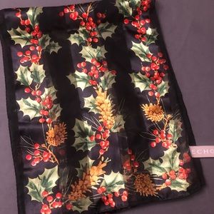 Womens Black Echo Scarf with Pine Cone Pattern